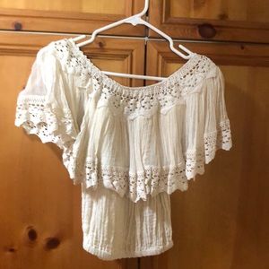 Jen’s Pirate Booty Beige Summer Top Size S